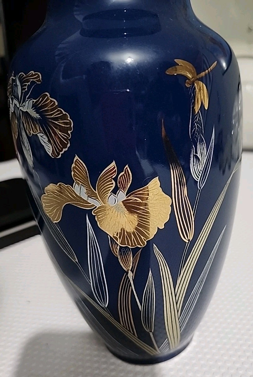 Japan Vintage Dragonfly Vase Blue/Gold - photo 3