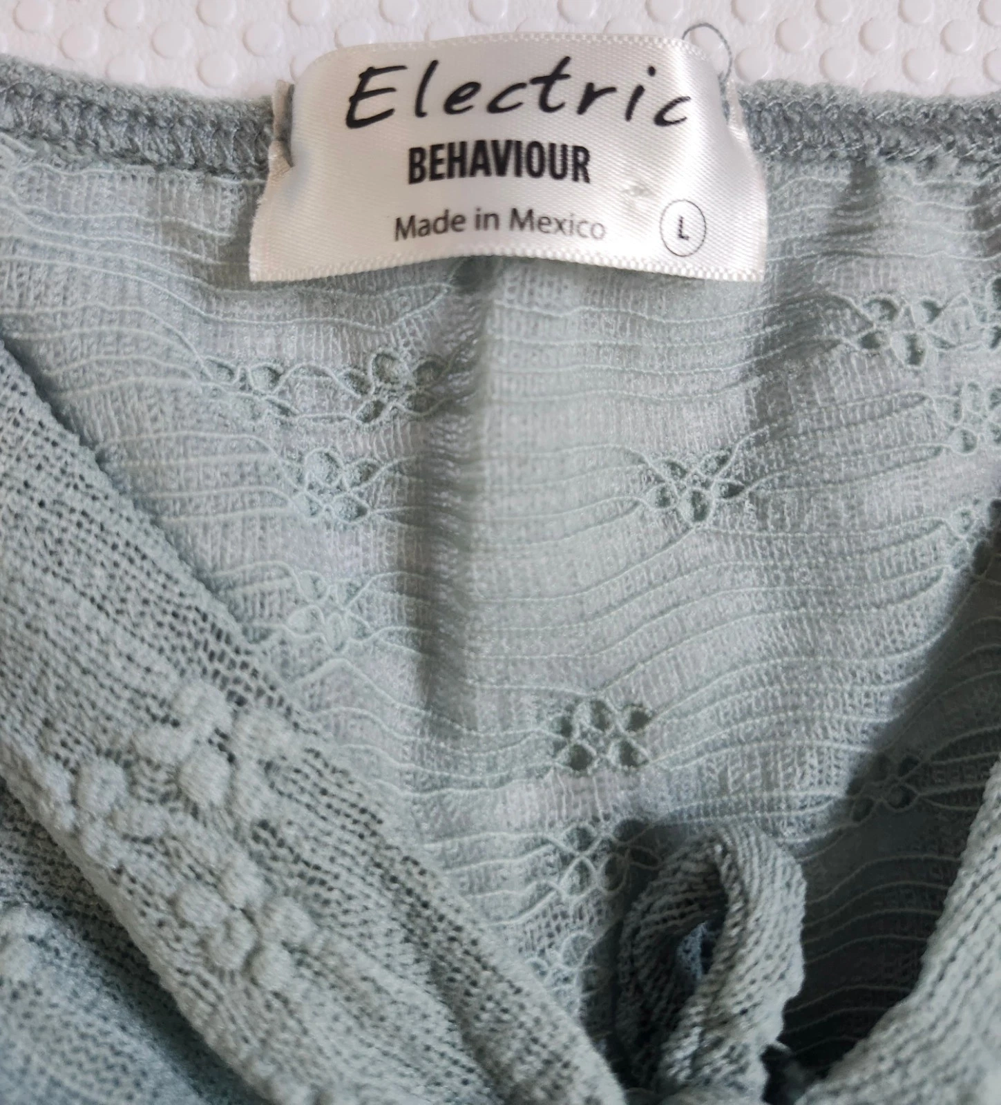 Electric Behaviour Sage Green Textured Tie-Front Cami Top - photo 2