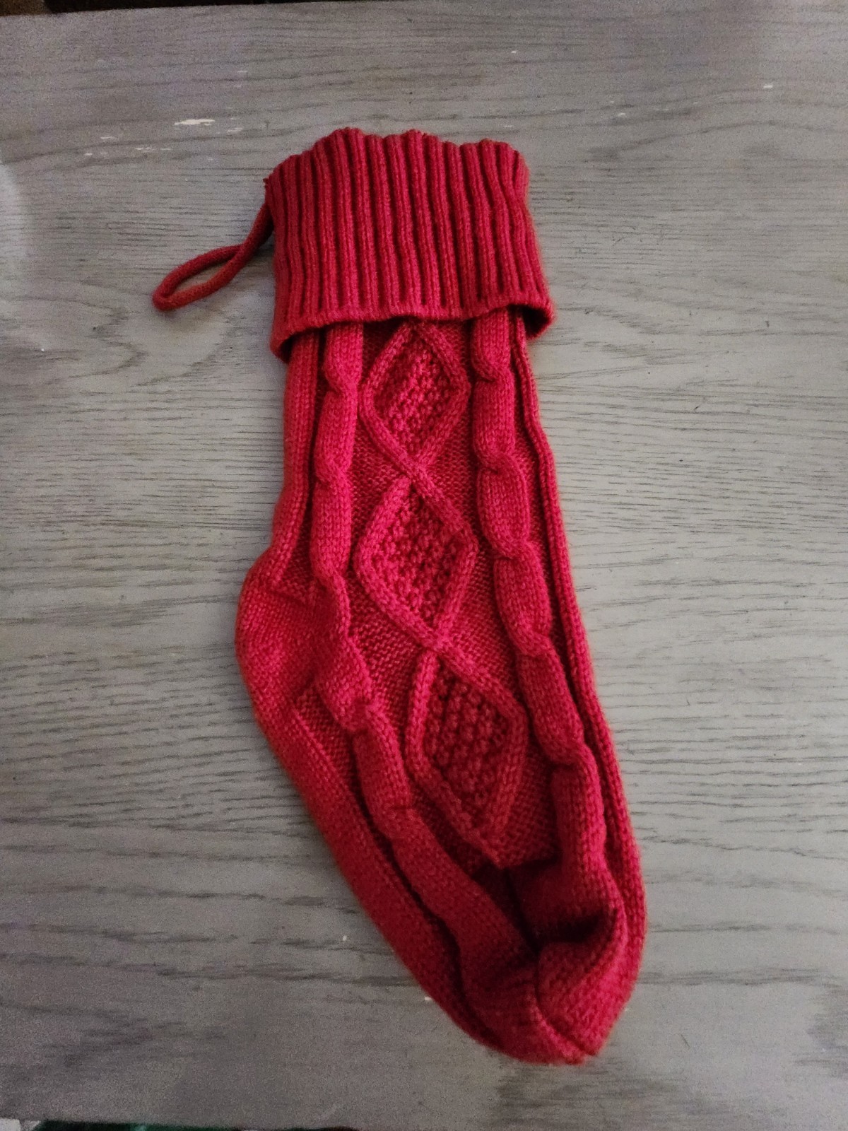 Red Cable Knit Christmas Stocking