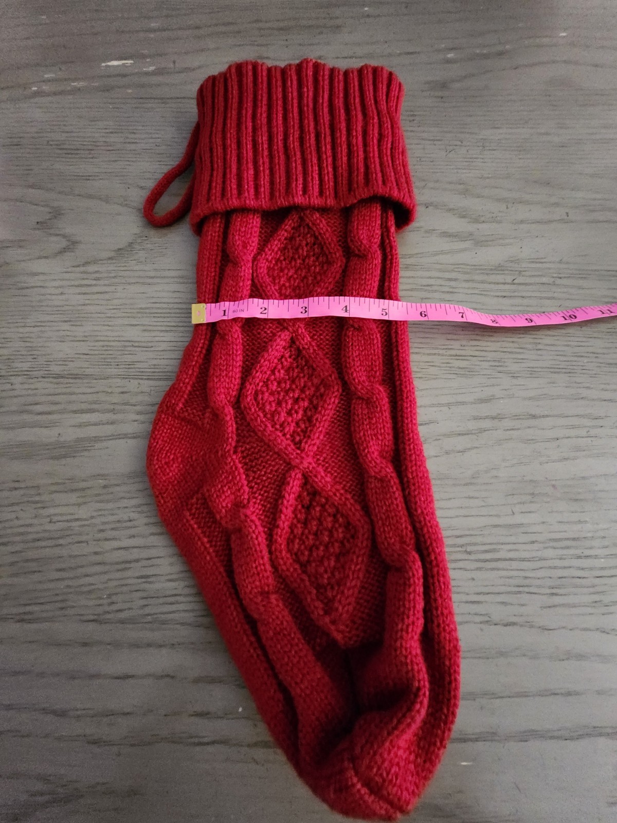 Red Cable Knit Christmas Stocking - photo 3