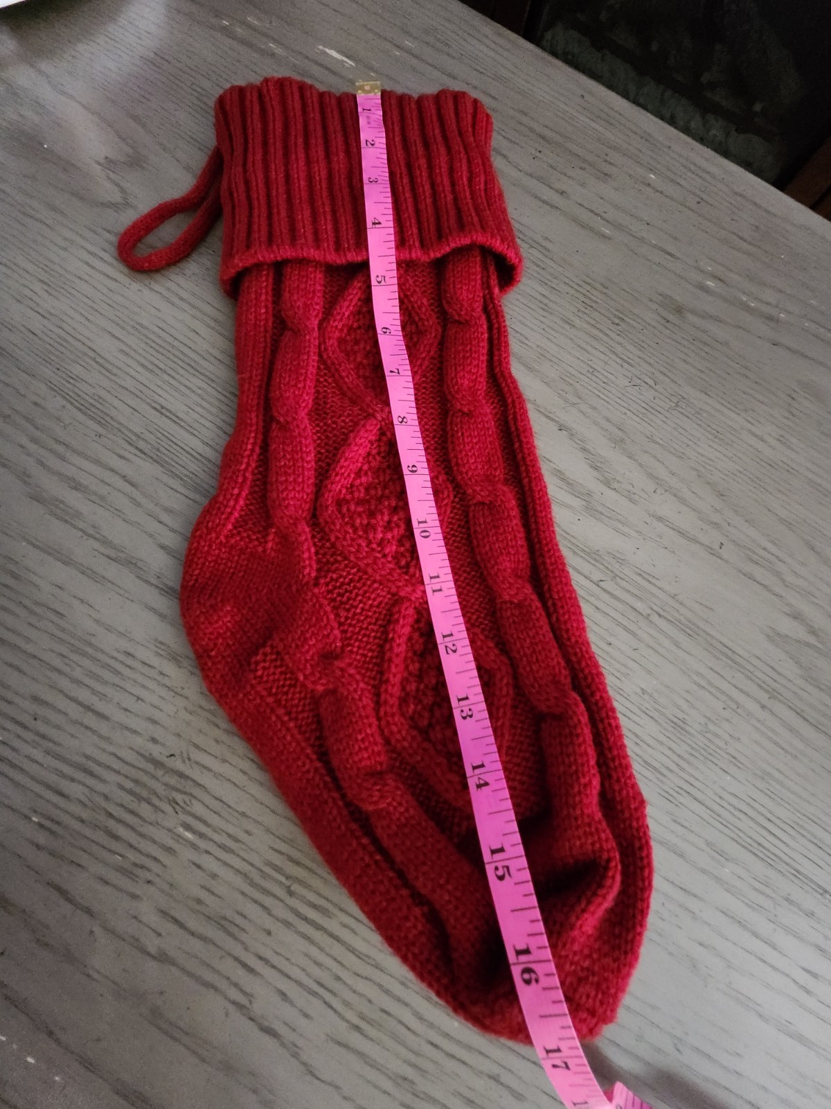 Red Cable Knit Christmas Stocking - photo 4