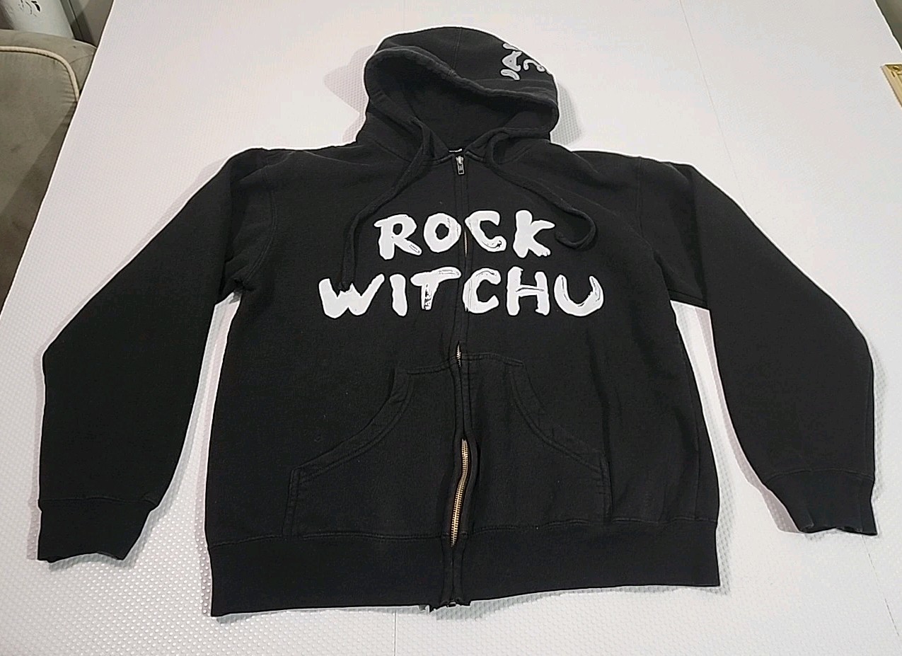 Janet Jackson 2008 Tour Zip Up Hoodie Black White Letters