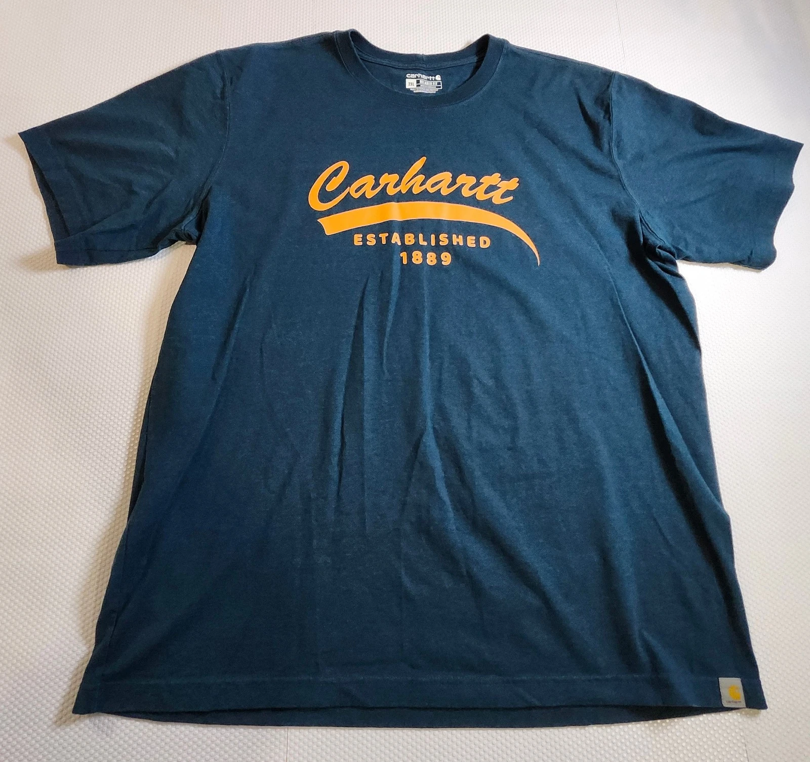 Carhartt Men's Teal Short-Sleeve Logo Tee 2XL