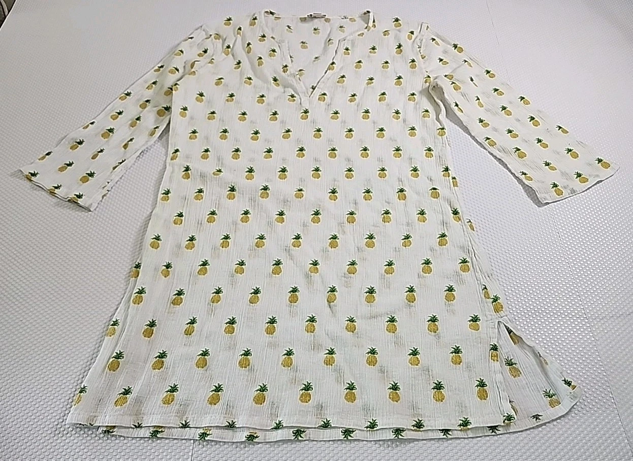 J Crew Pineapple Tunic Beach Coverup Size XS