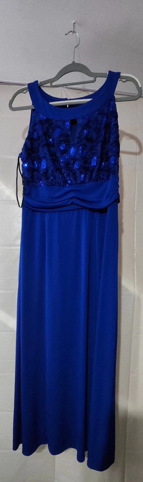 Enfocus Women Royal Blue Sequinced Maxi Dress