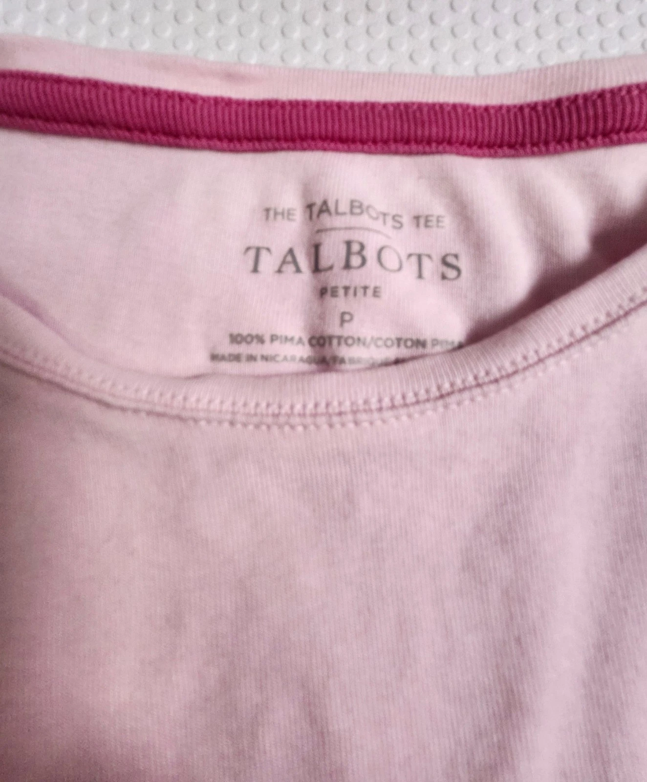 Talbots Pink Tee with Dark Pink Neck Trim - photo 2