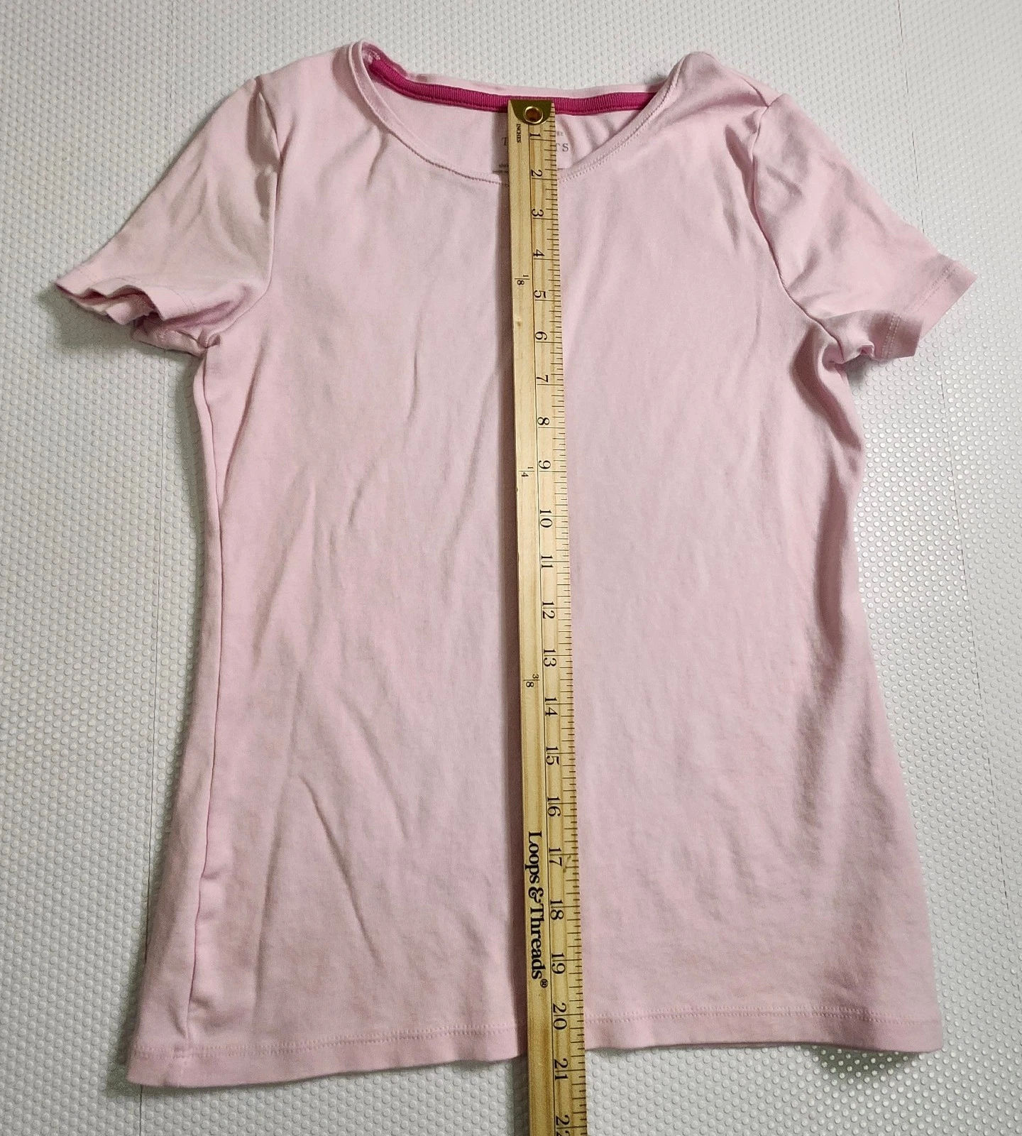 Talbots Pink Tee with Dark Pink Neck Trim - photo 3