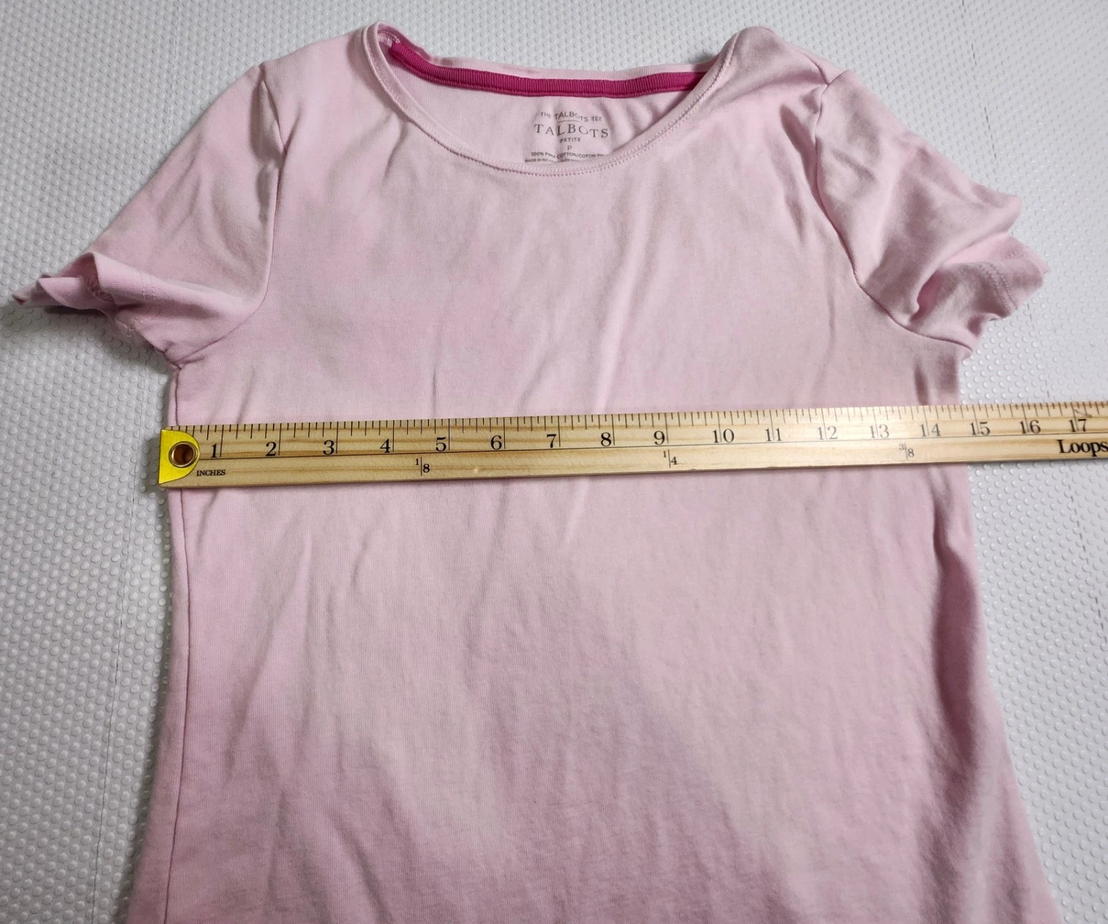 Talbots Pink Tee with Dark Pink Neck Trim - photo 4