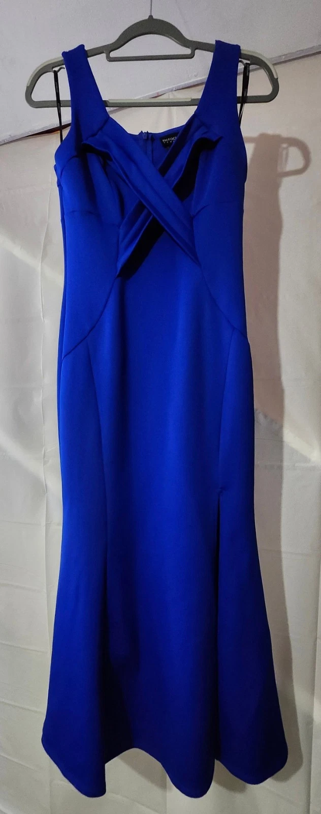 Enfocus Studio Royal Blue Sleeveless Cross-Front Maxi Dress