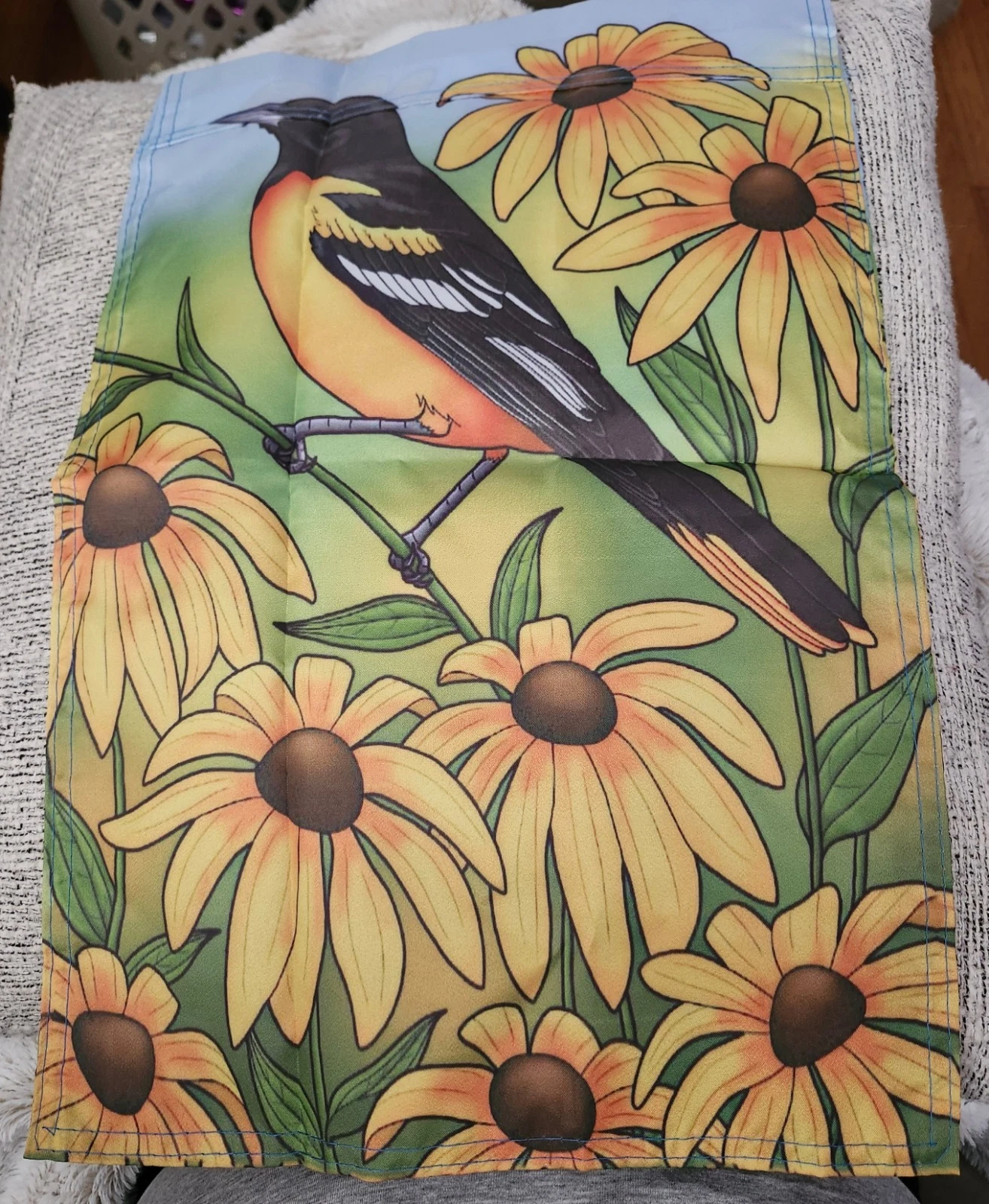 Yellow Bird & Sunflower Garden Flag