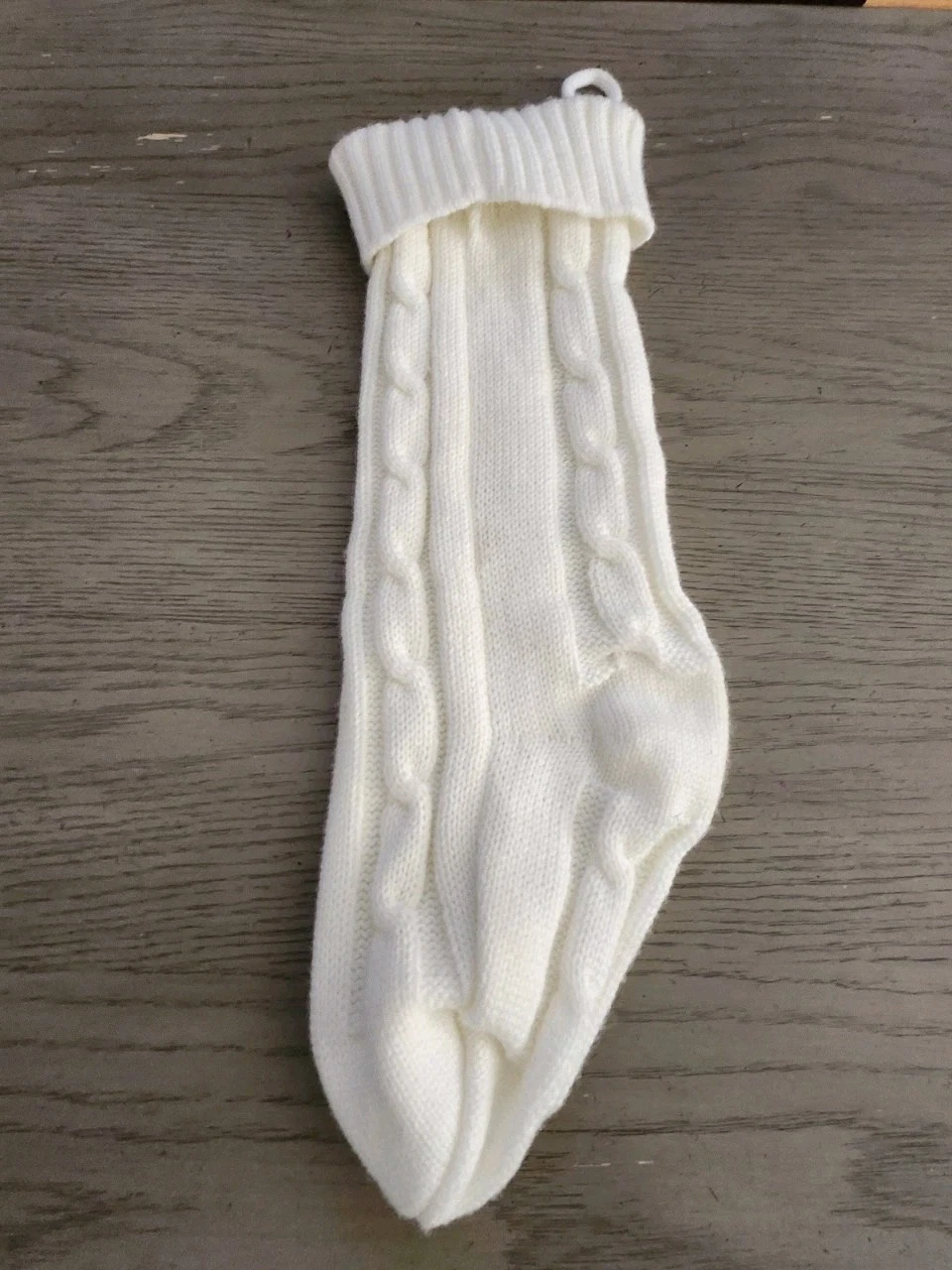 Cream/ White Cable Knit Christmas Stocking - photo 2