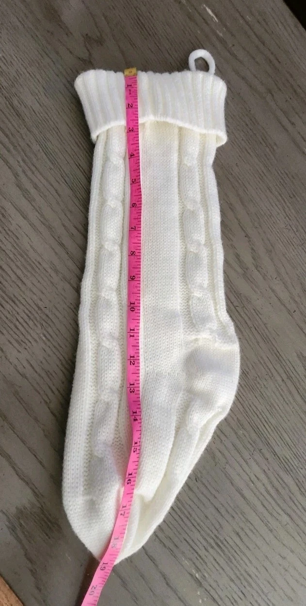 Cream/ White Cable Knit Christmas Stocking - photo 3