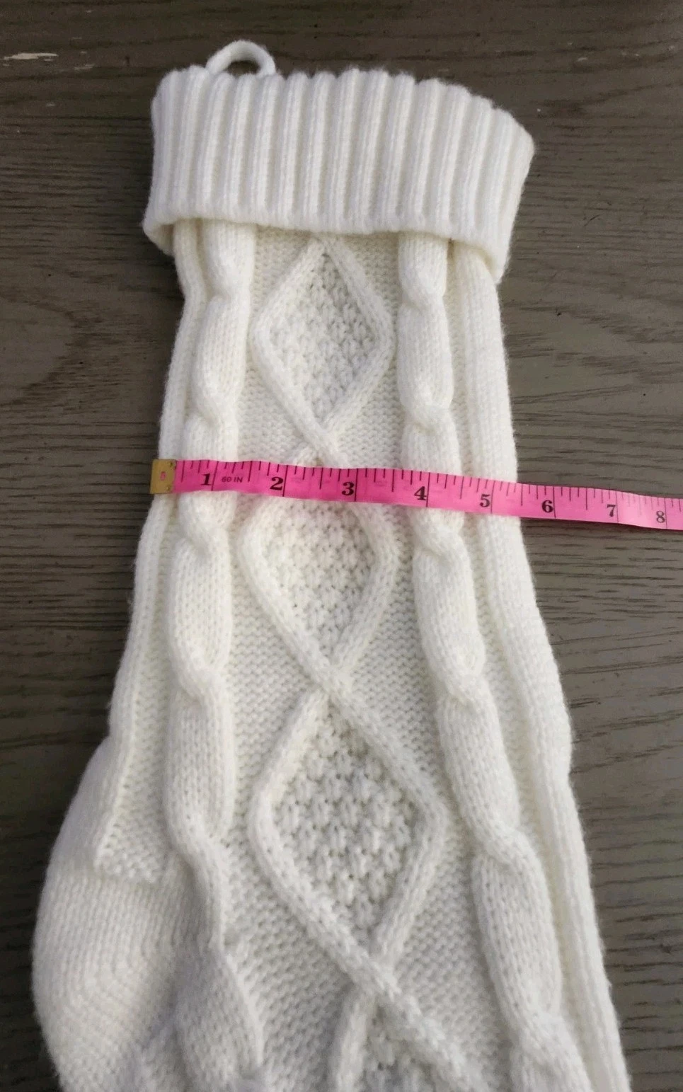 Cream/ White Cable Knit Christmas Stocking - photo 4