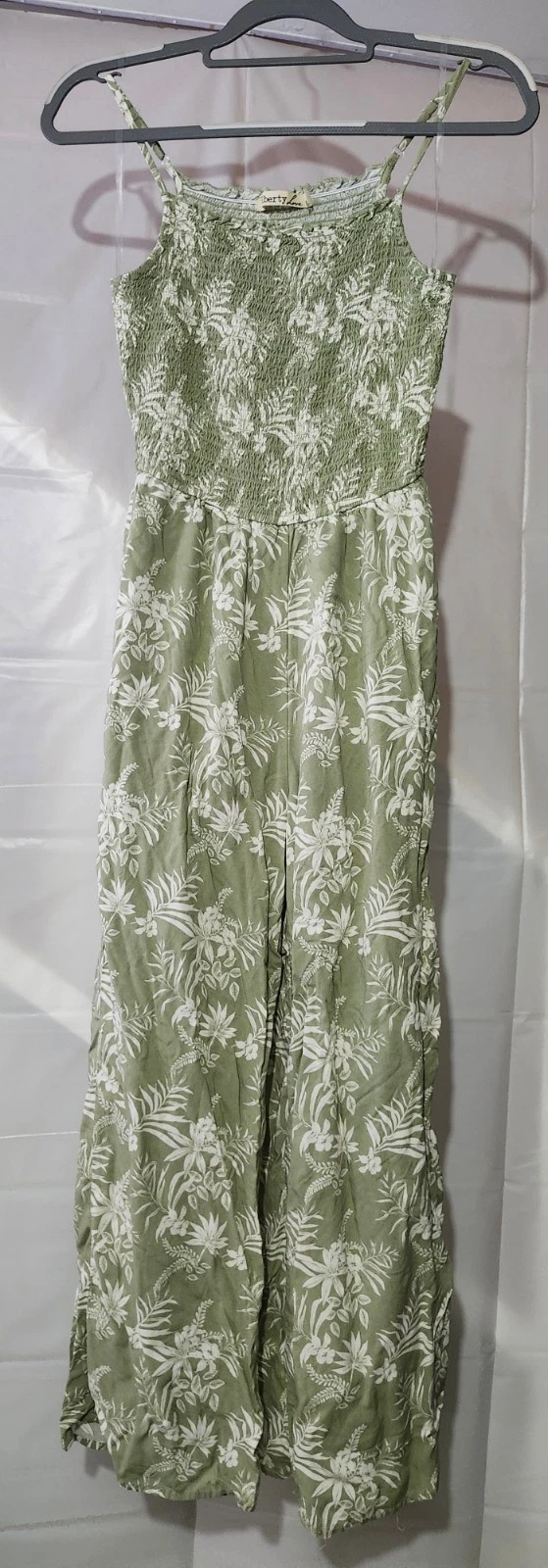 Liberty Love Olive Green Smocked Waist Top - Size M