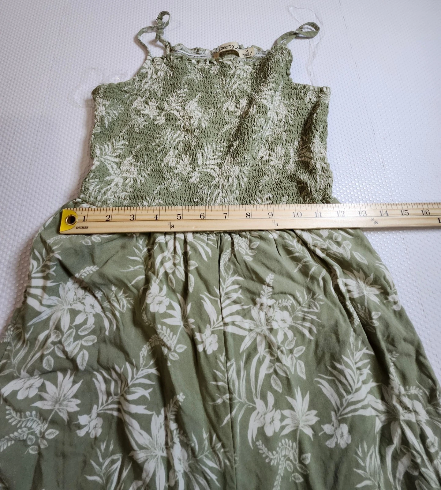 Liberty Love Olive Green Smocked Waist Top - Size M - photo 5