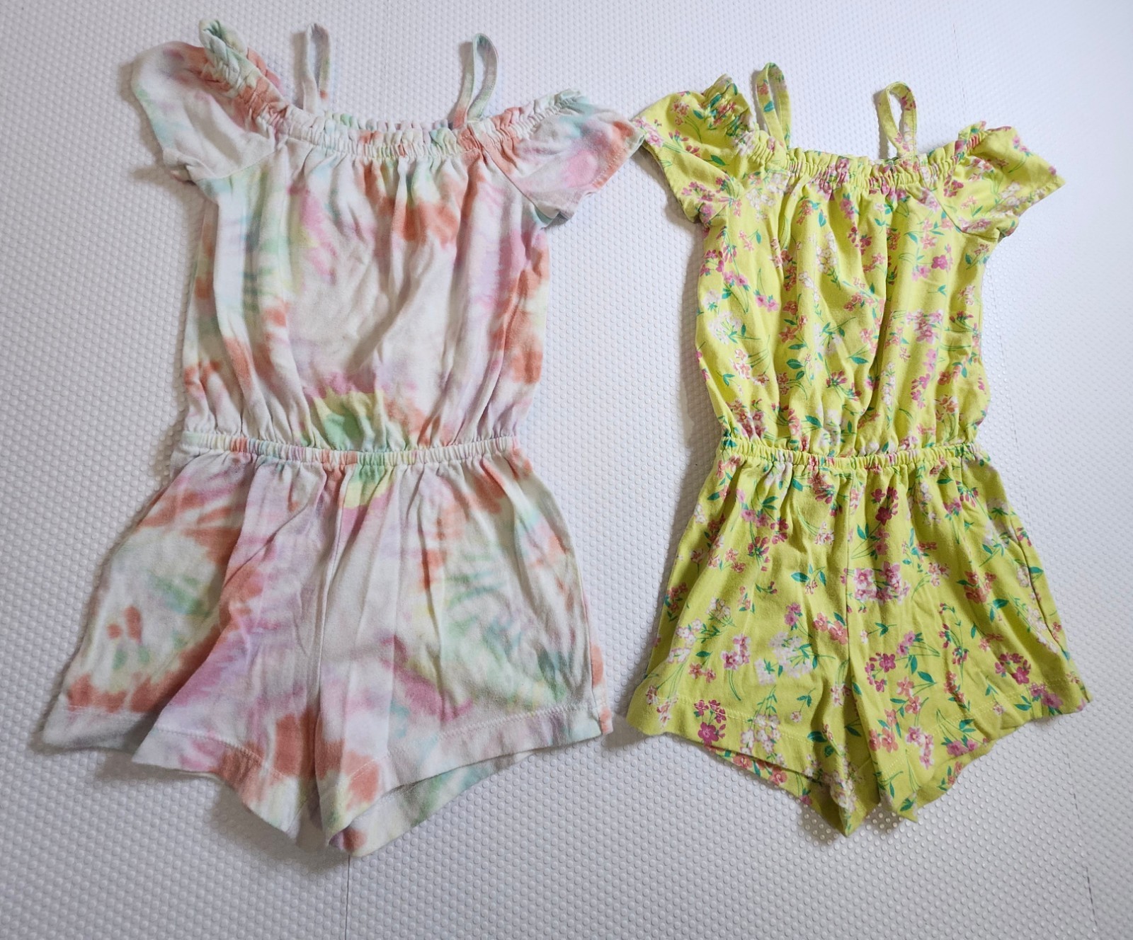 The Children's Place Yellow Floral & Pastel Tie-Dye Girls' Rompe