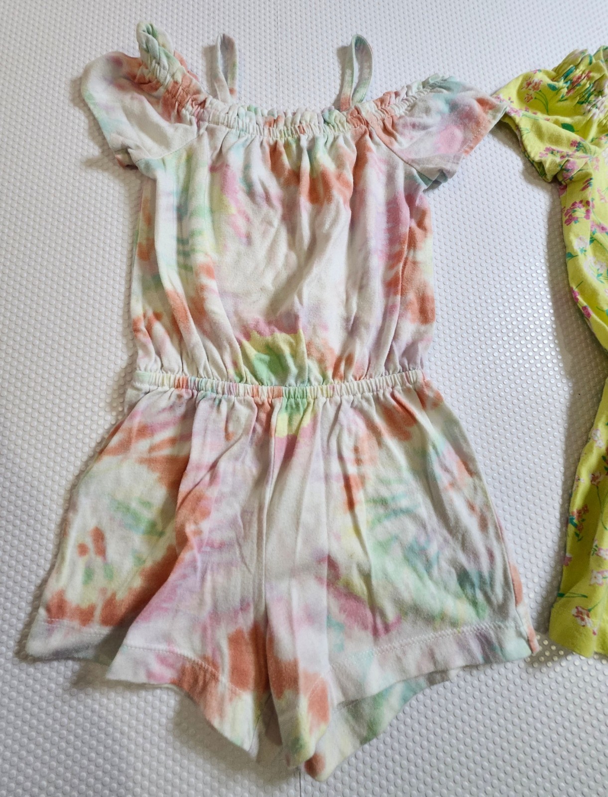 The Children's Place Yellow Floral & Pastel Tie-Dye Girls' Rompe - photo 2