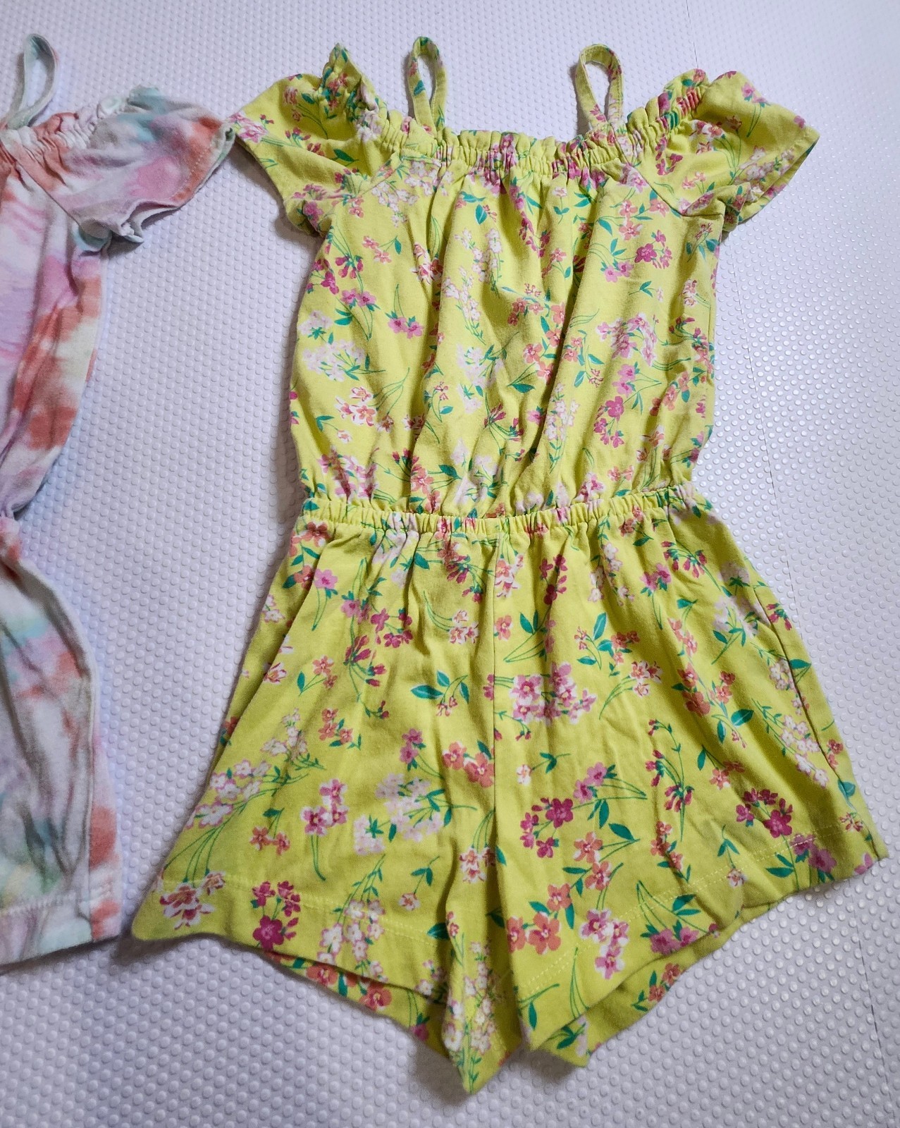 The Children's Place Yellow Floral & Pastel Tie-Dye Girls' Rompe - photo 3