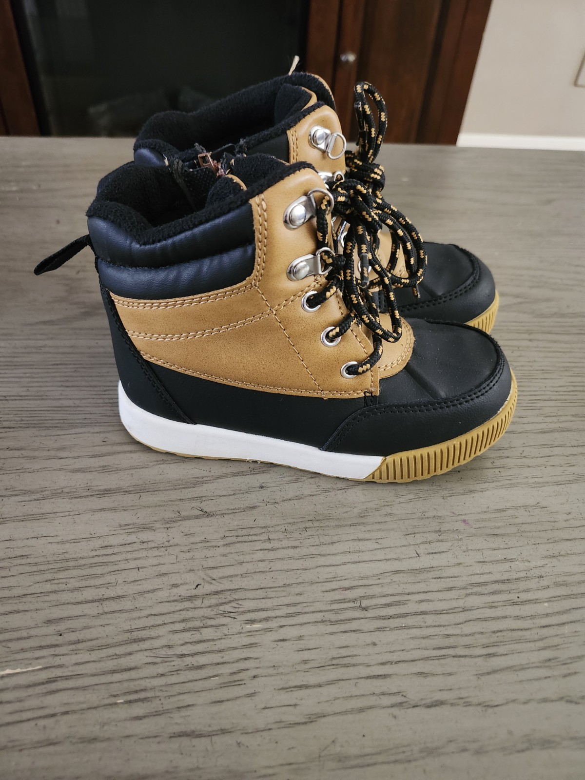 Kids Waterproof Winter Boots - Black/Tan - photo 2