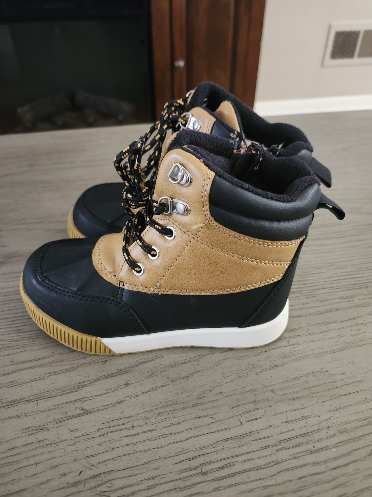 Kids Waterproof Winter Boots - Black/Tan - photo 5