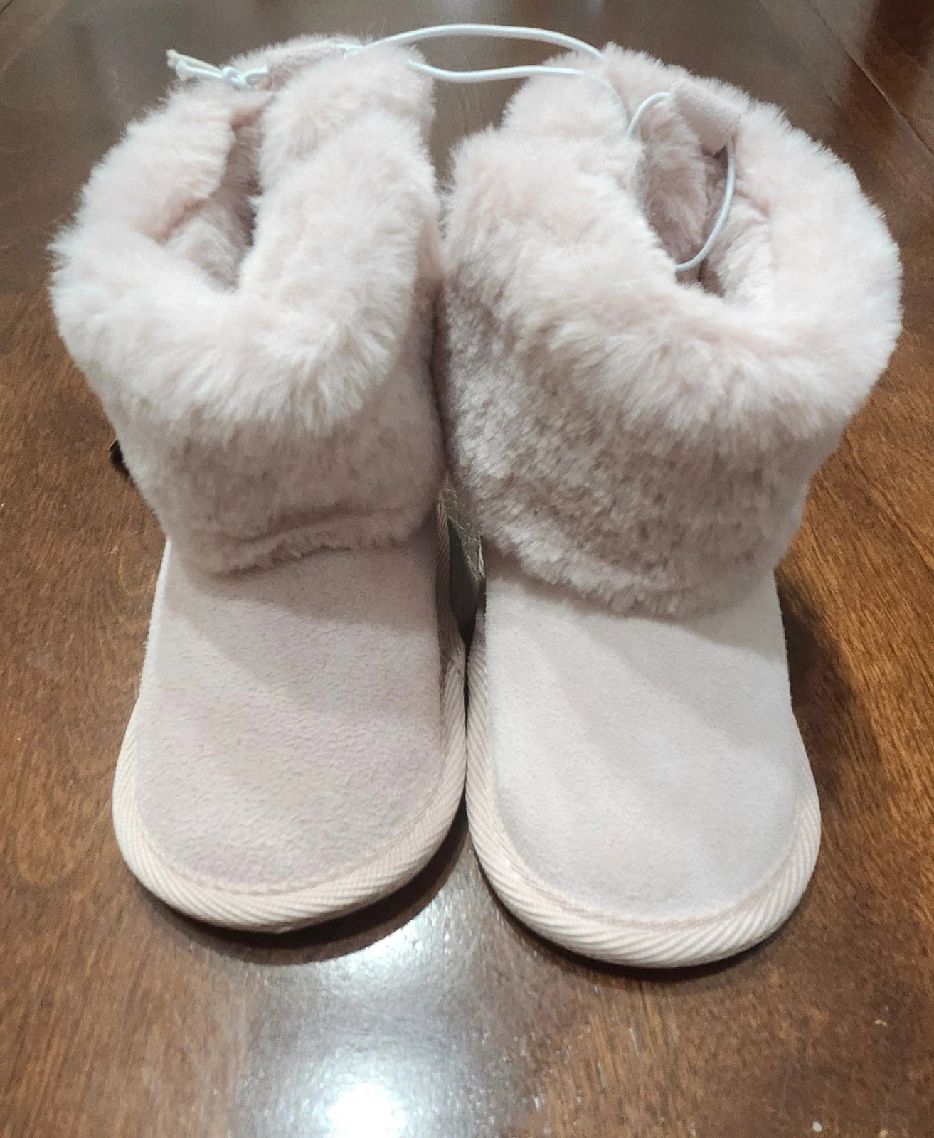 BearPaw Plush Faux-Fur Baby Walker Boots - Pale Pink