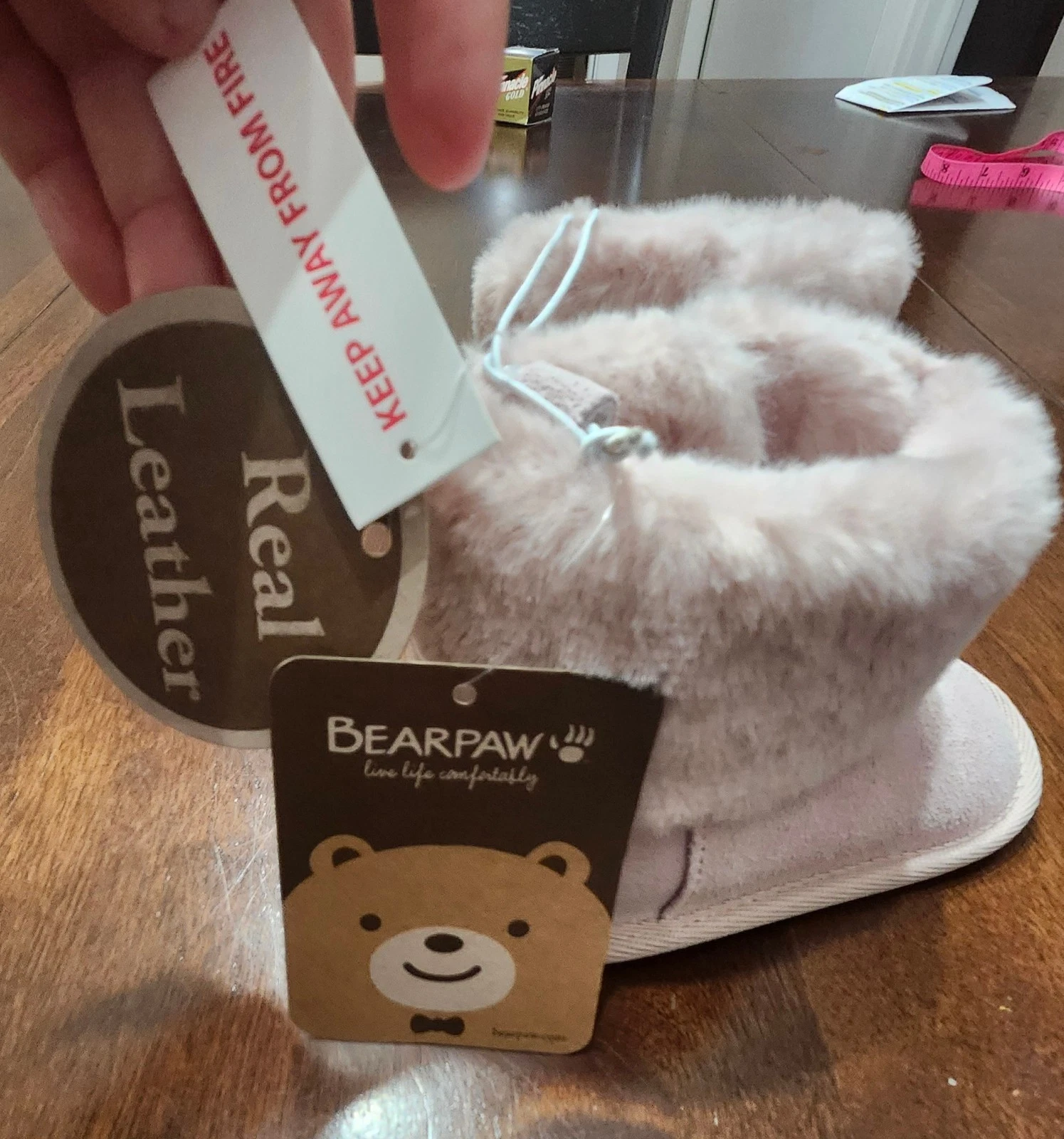 BearPaw Plush Faux-Fur Baby Walker Boots - Pale Pink - photo 3