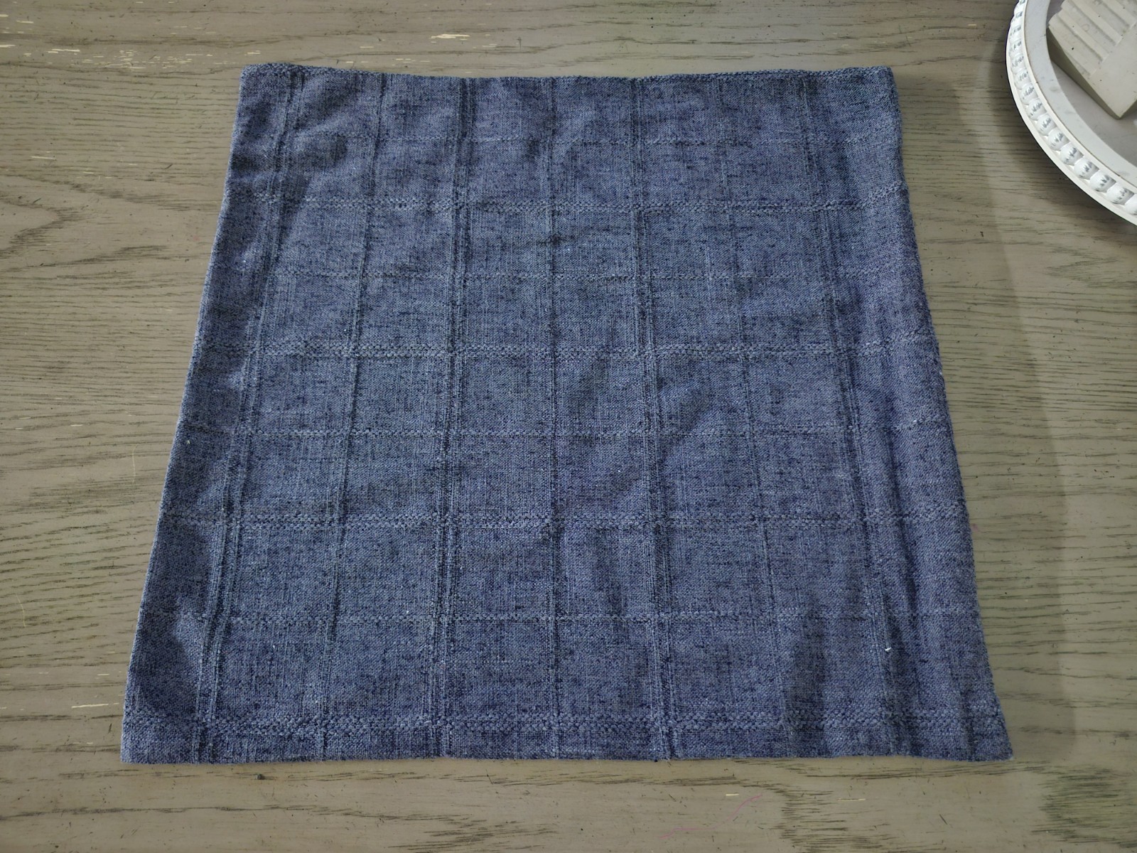 Textured Blue Square Throw Pillow Cover