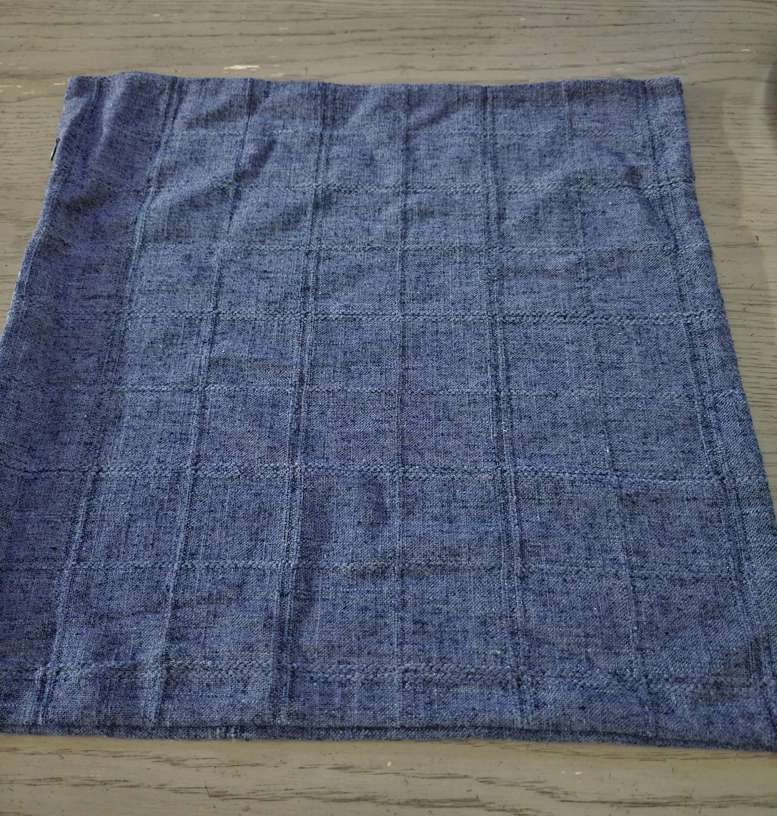 Textured Blue Square Throw Pillow Cover - photo 3