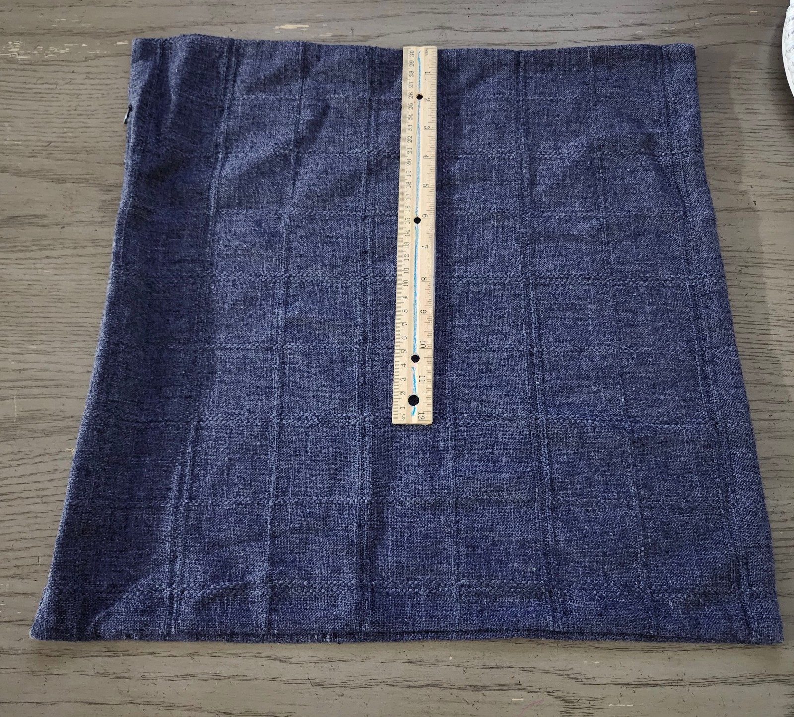 Textured Blue Square Throw Pillow Cover - photo 5
