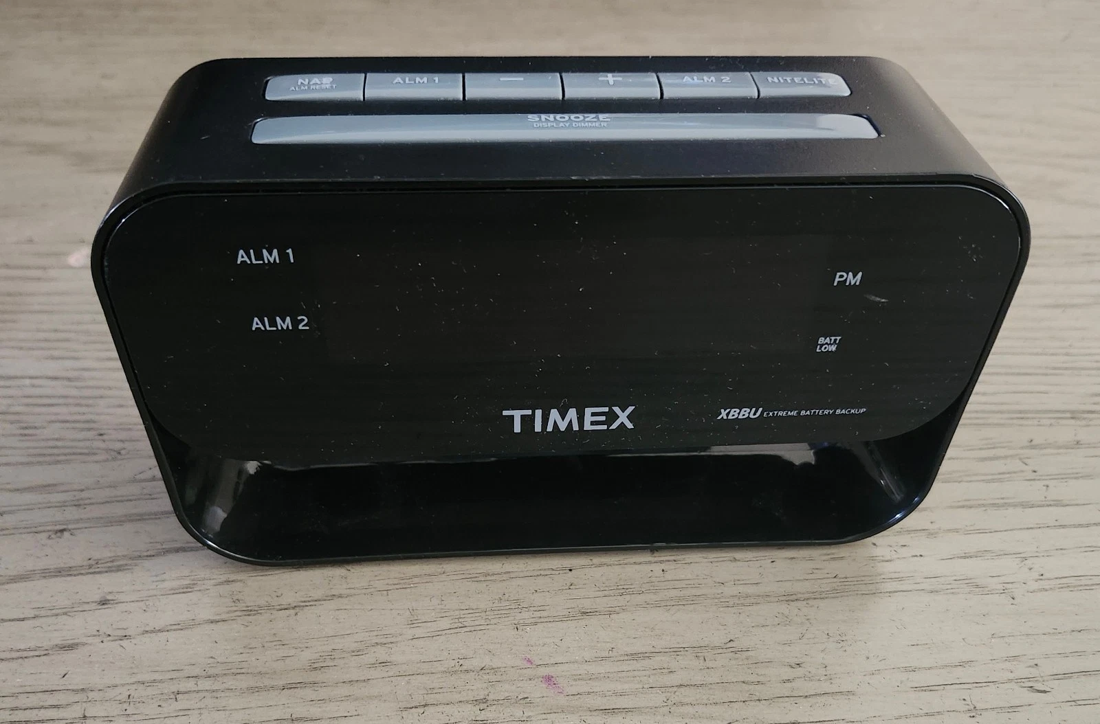 Timex Black Digital Alarm Clock With Night Light T128