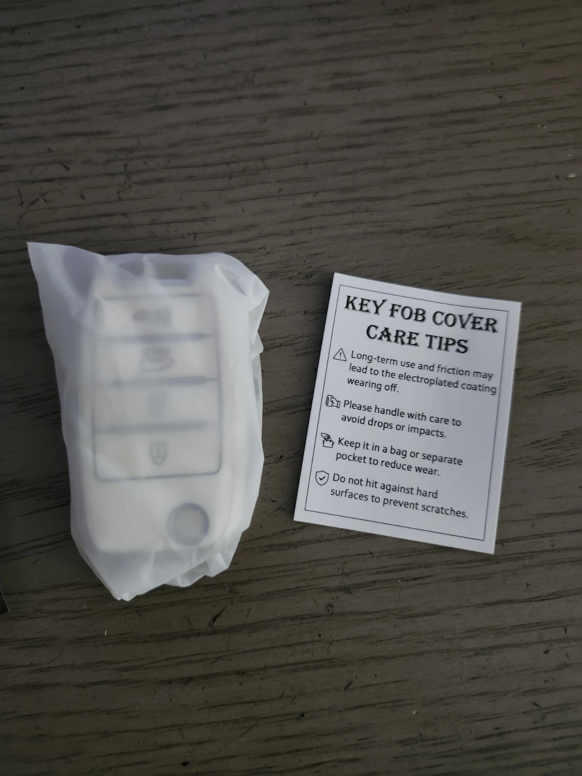 White Kia Car Key Fob Cover with Chrome Trim - photo 4