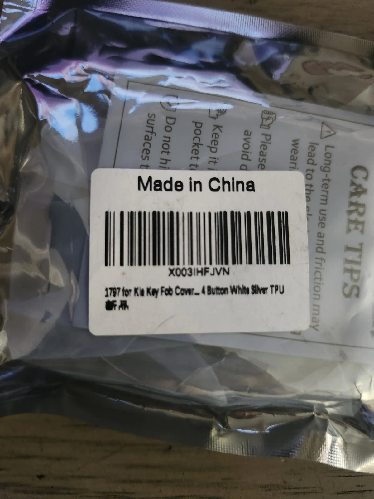 White Kia Car Key Fob Cover with Chrome Trim - photo 5