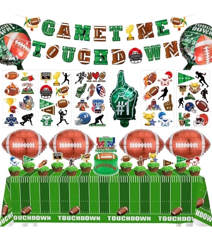 Football-Themed Party Decoration Kit - Brown & Green New - photo 5