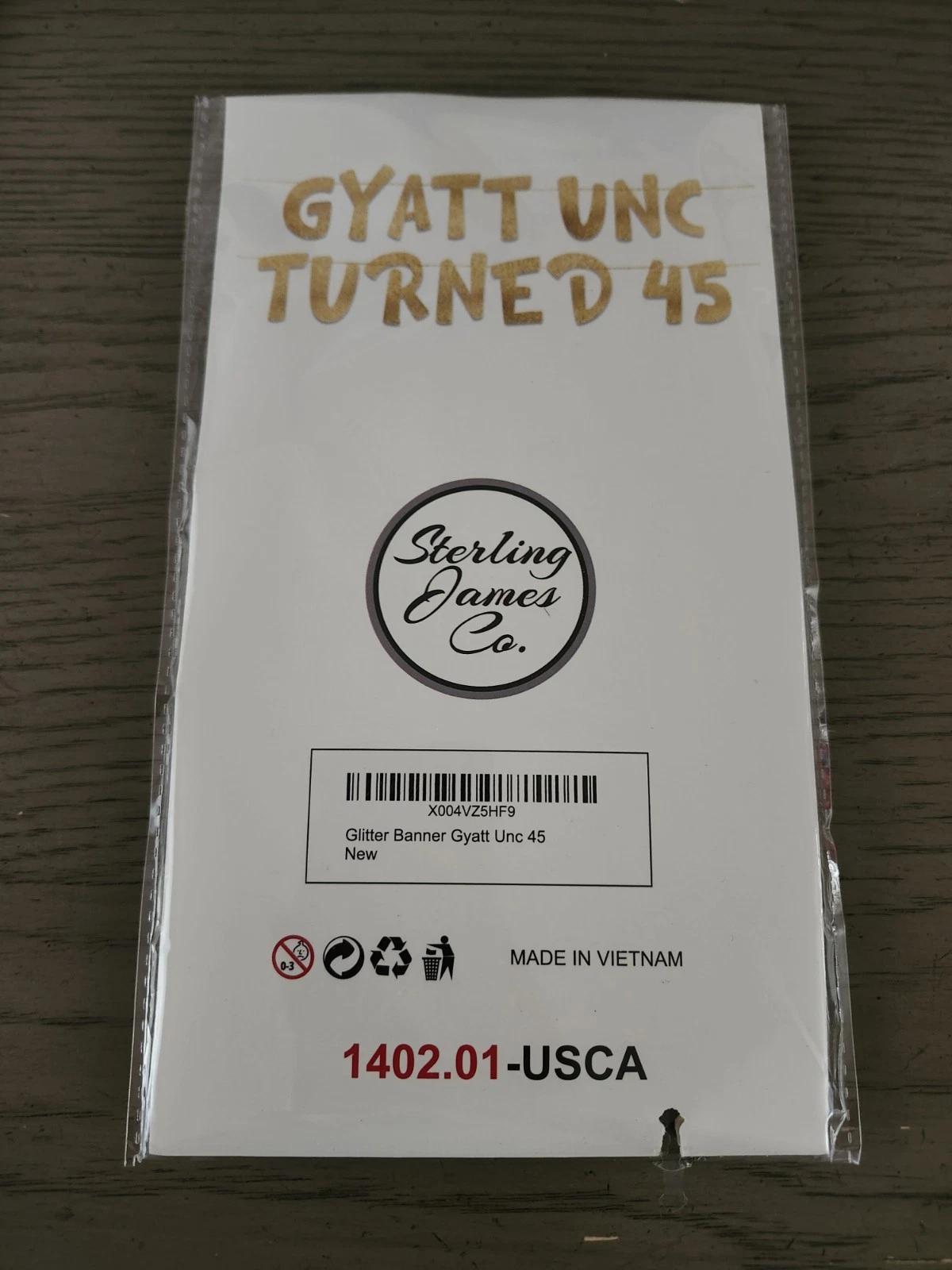 Gold Glitter 'Gyatt Unc Turned 45' Letter Banner - photo 3