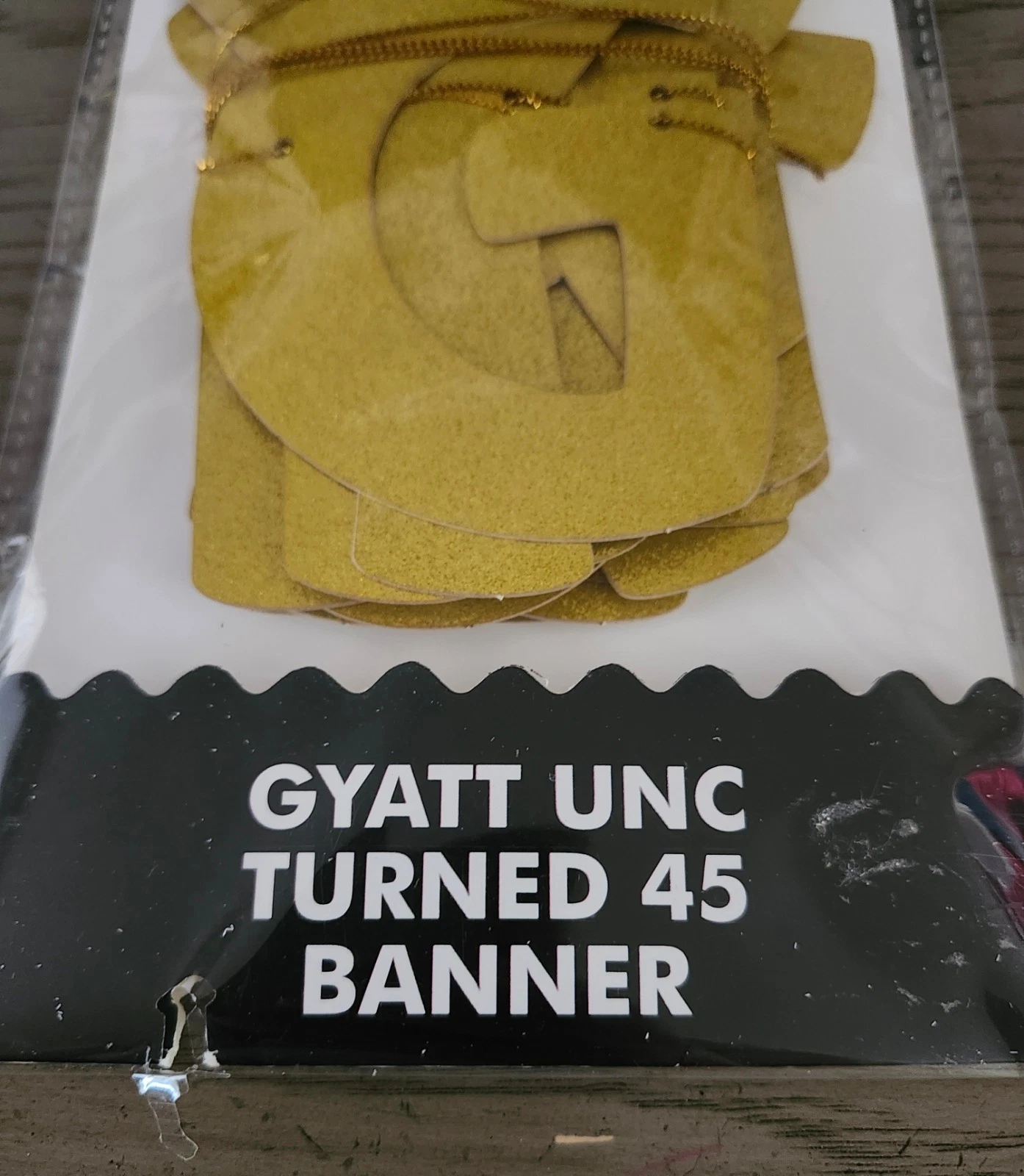 Gold Glitter 'Gyatt Unc Turned 45' Letter Banner - photo 5