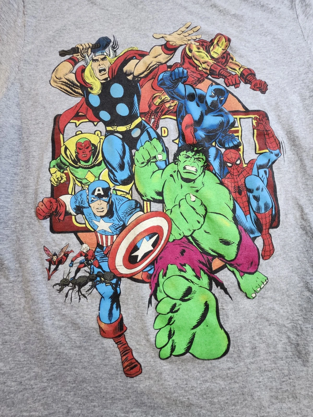 Marvel Gray Heather Crewneck Tee Subtle Graphic XL - photo 5