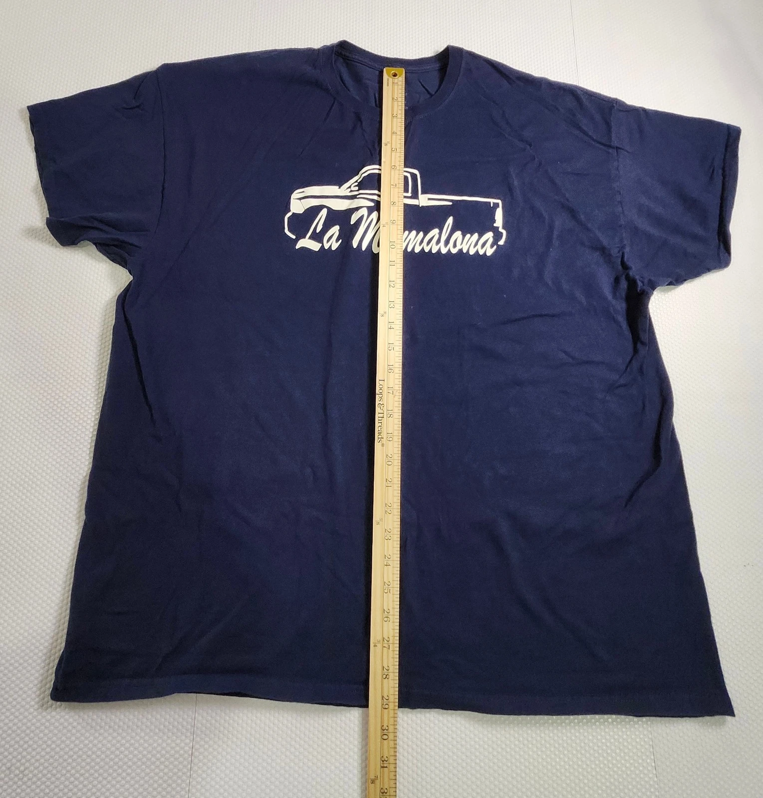 Fruit of the Loom Navy T-Shirt with White Truck Graphic - photo 2