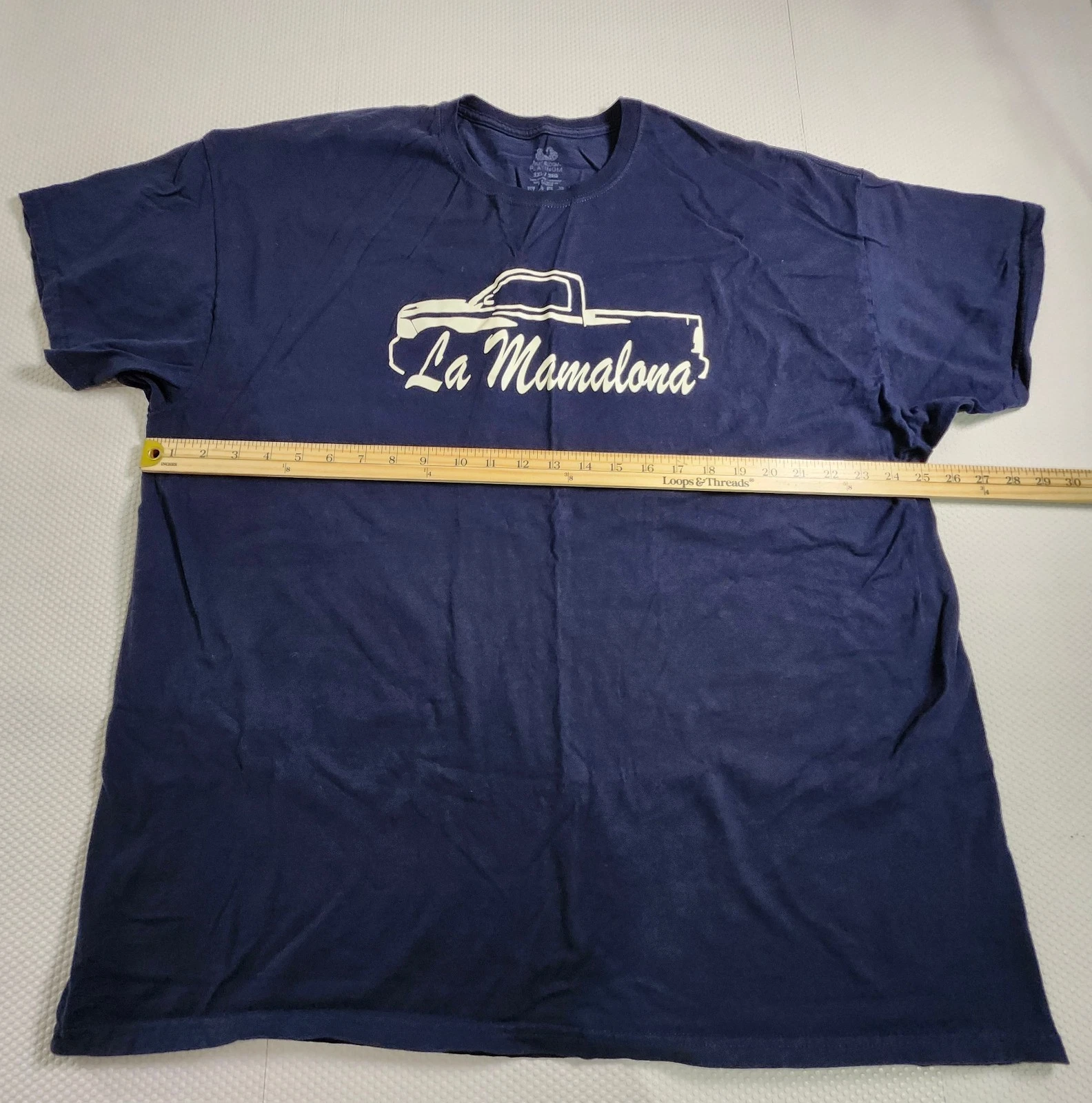 Fruit of the Loom Navy T-Shirt with White Truck Graphic - photo 3