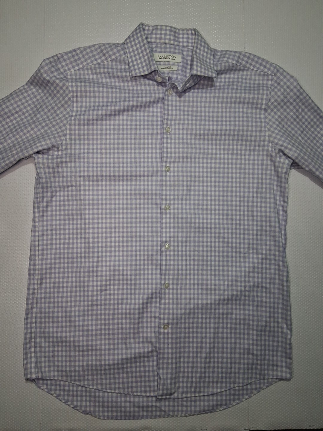 Collection By Michael Strahan Shirt Purple White Size 16 1/2