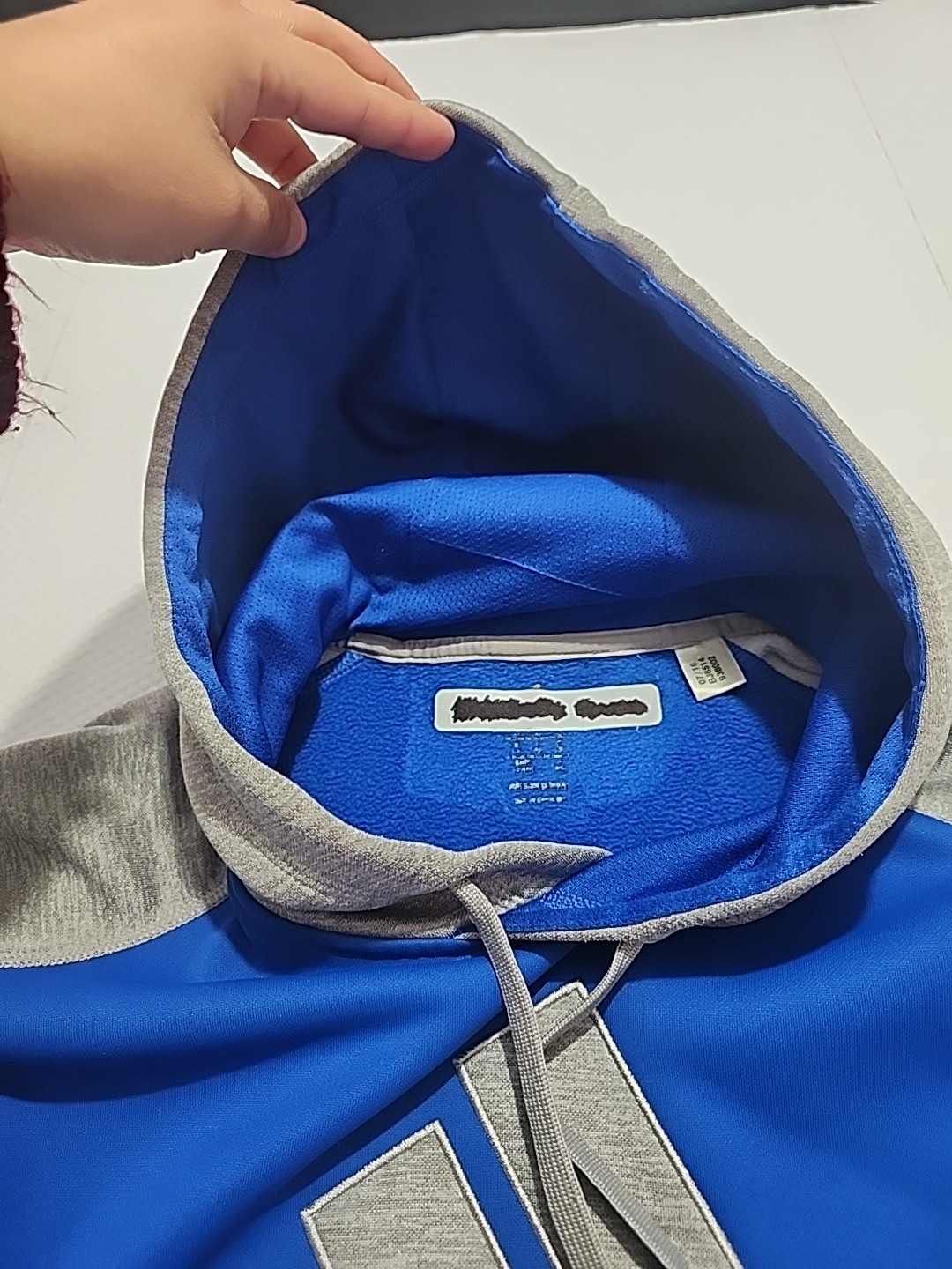 Unisex Adidas Blue/Gray Pullover Hoodie - photo 3