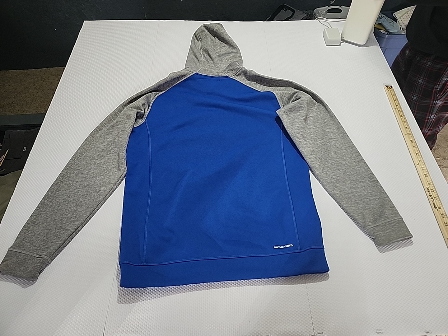 Unisex Adidas Blue/Gray Pullover Hoodie - photo 4