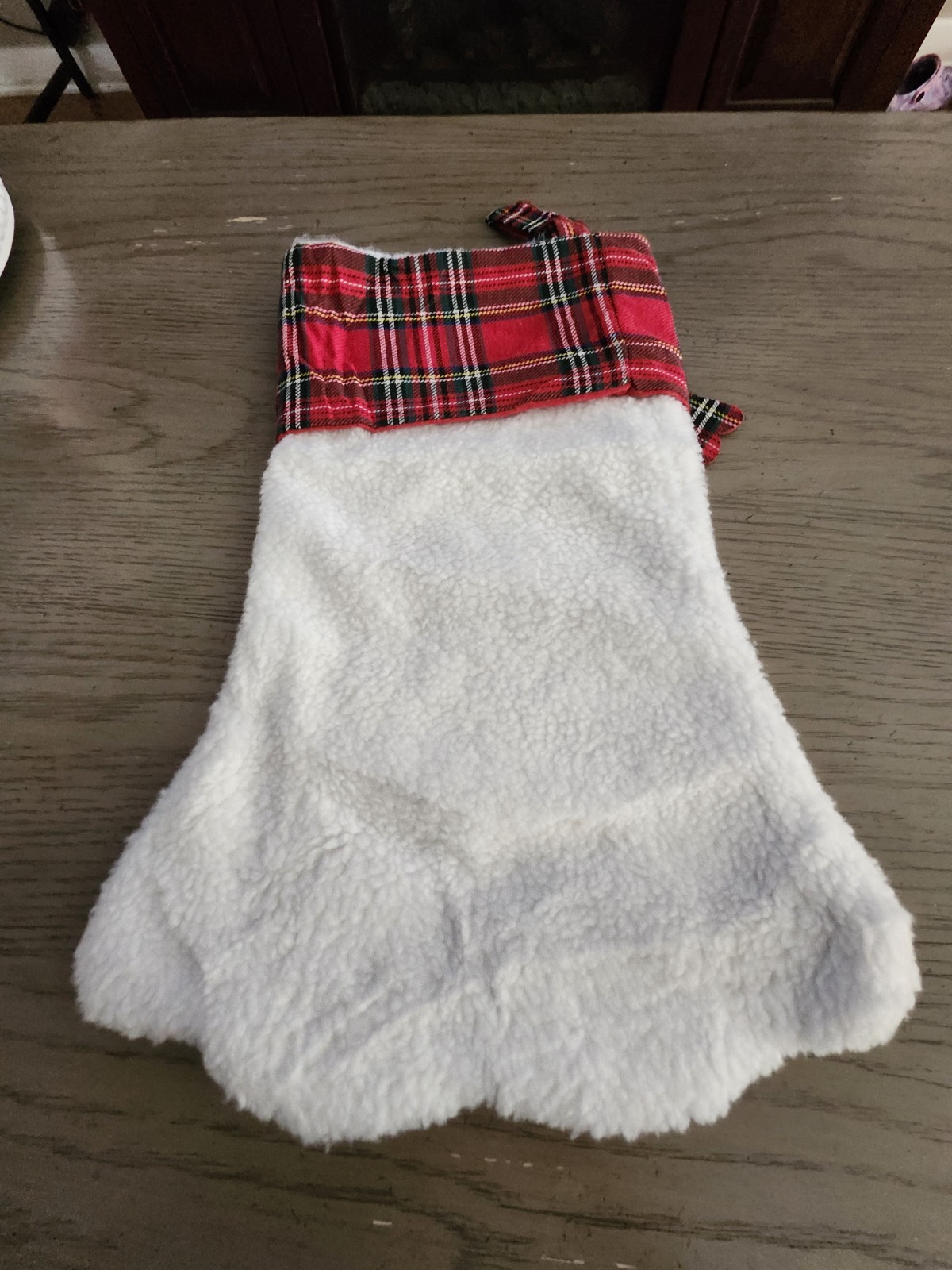 Red Plaid Pet Paw Christmas Stocking - photo 3