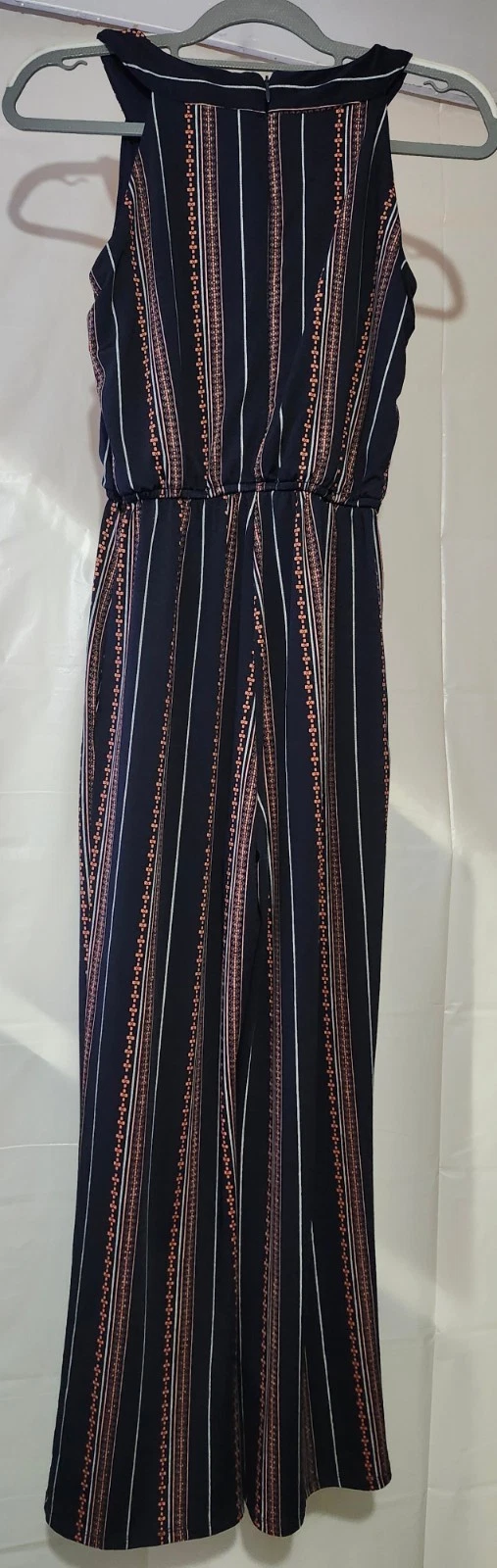 Enfocus Studio Navy Maxi Romper with Coral and White Stripes - photo 4