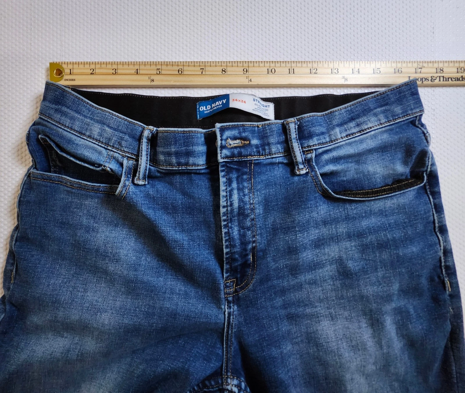 Old Navy Men's Faded Blue Straight-Leg Jeans 34x34 - photo 3