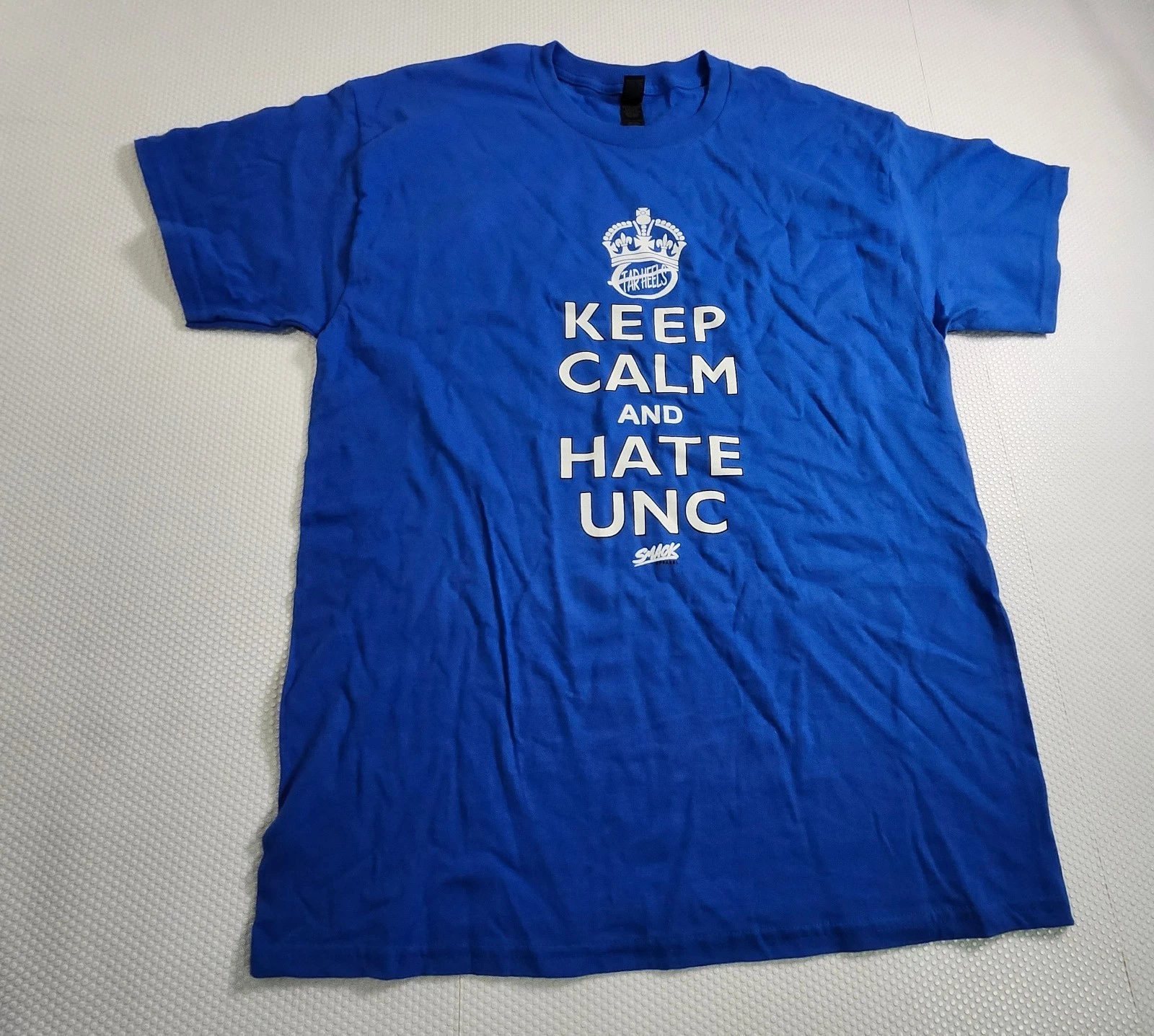 Keep Calm and Hate UNC Graphic Tee - Royal Blue