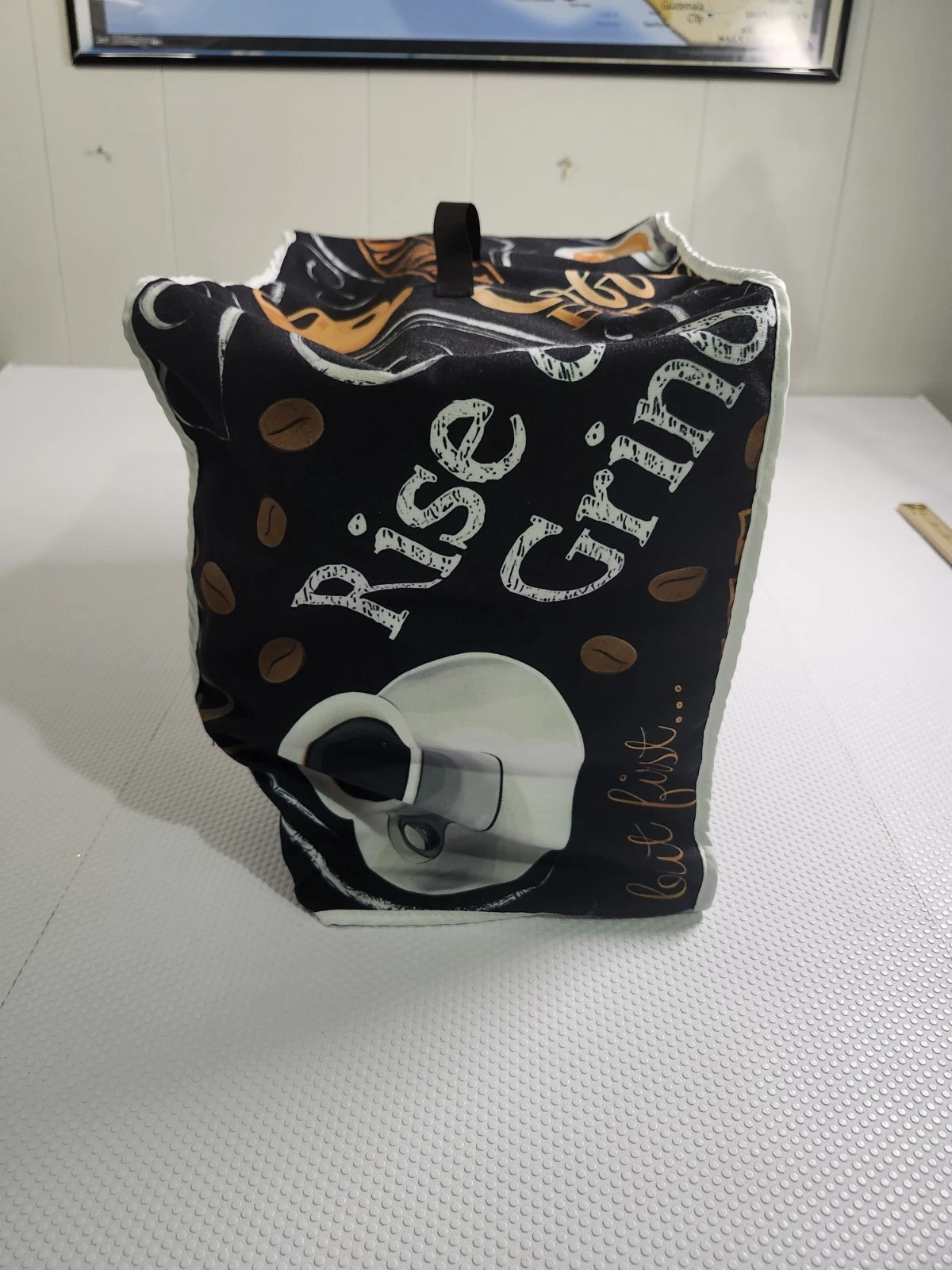 Coffee Themed Kitchen Toaster Accessory Cover - Black with Gold - photo 5