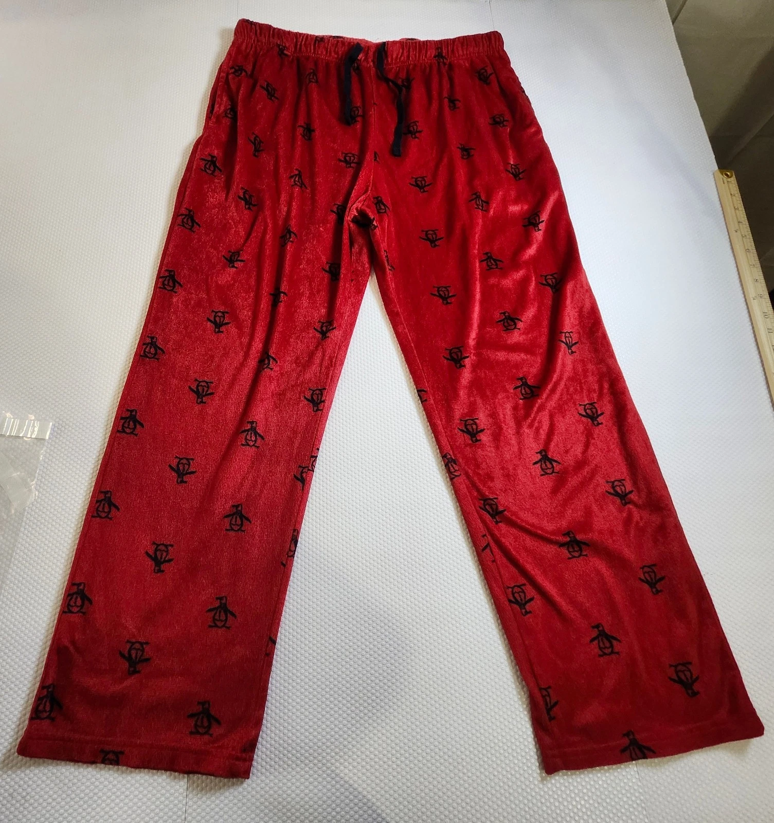 Original Penguin Plush Lounge Pants Red/Black Print XL