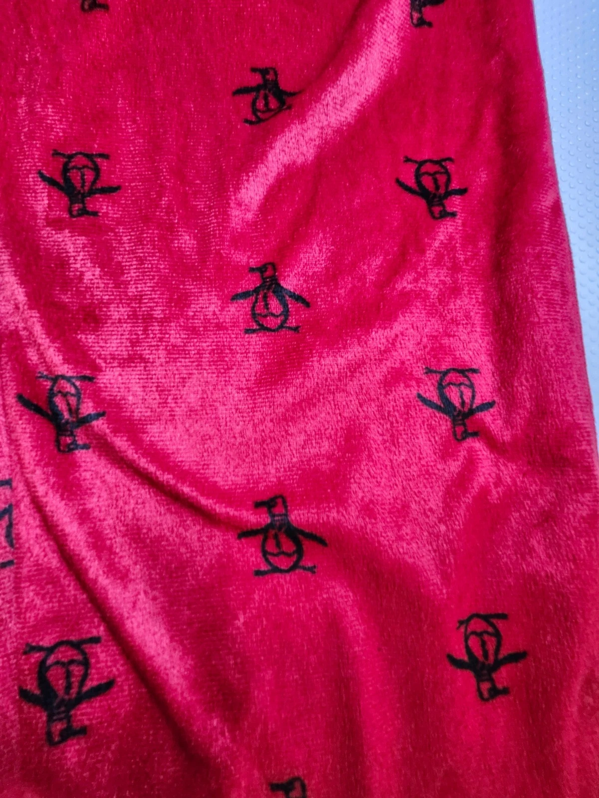 Original Penguin Plush Lounge Pants Red/Black Print XL - photo 2