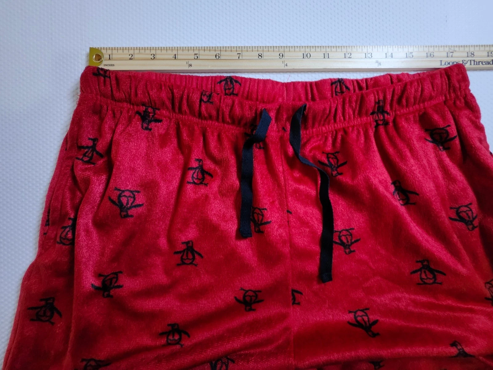 Original Penguin Plush Lounge Pants Red/Black Print XL - photo 4