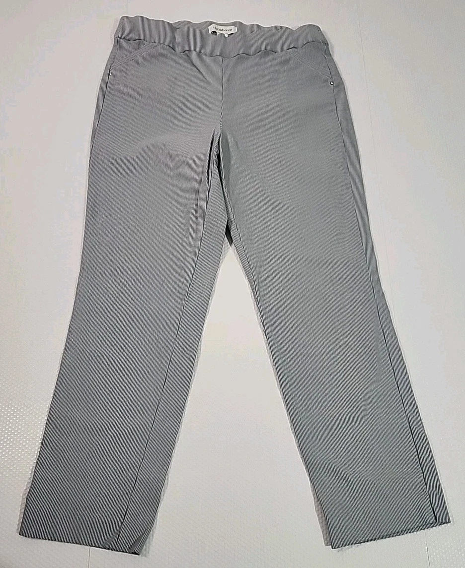 Liz Claiborne Womens Casual Pants Light Blue/gray Patterned Apri